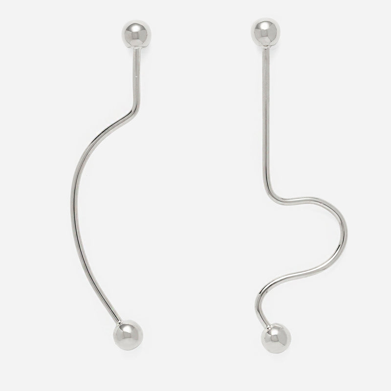XL Barbell Earrings in Silver