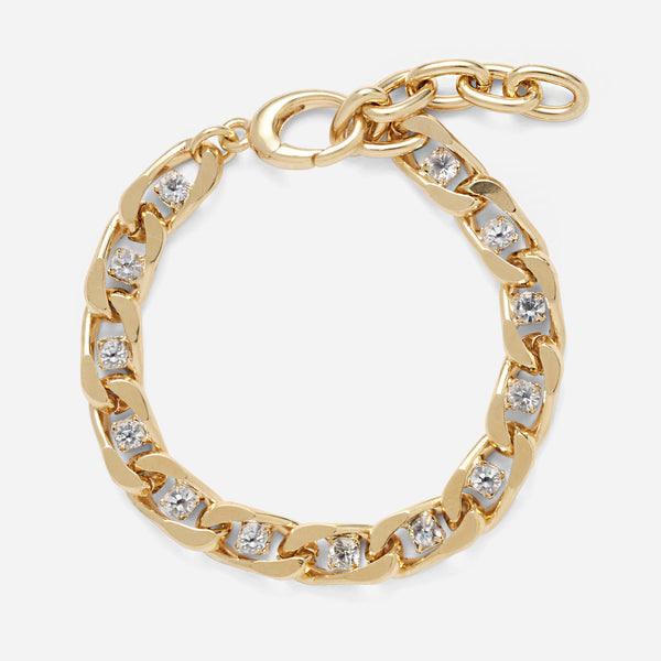 XL Crystal Chain Bracelet in Gold