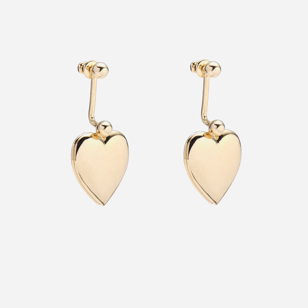 Heart Locket Earrings in Gold