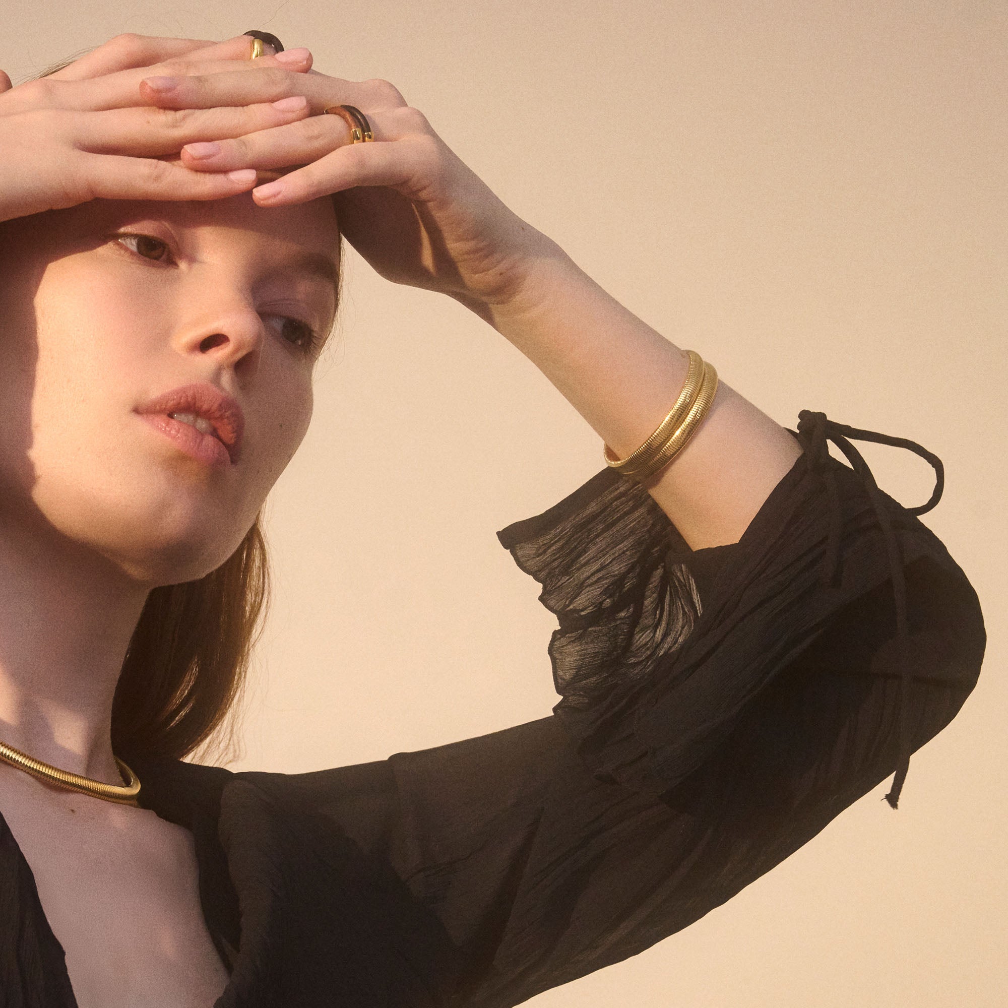 Cobra Bracelet Set in Gold