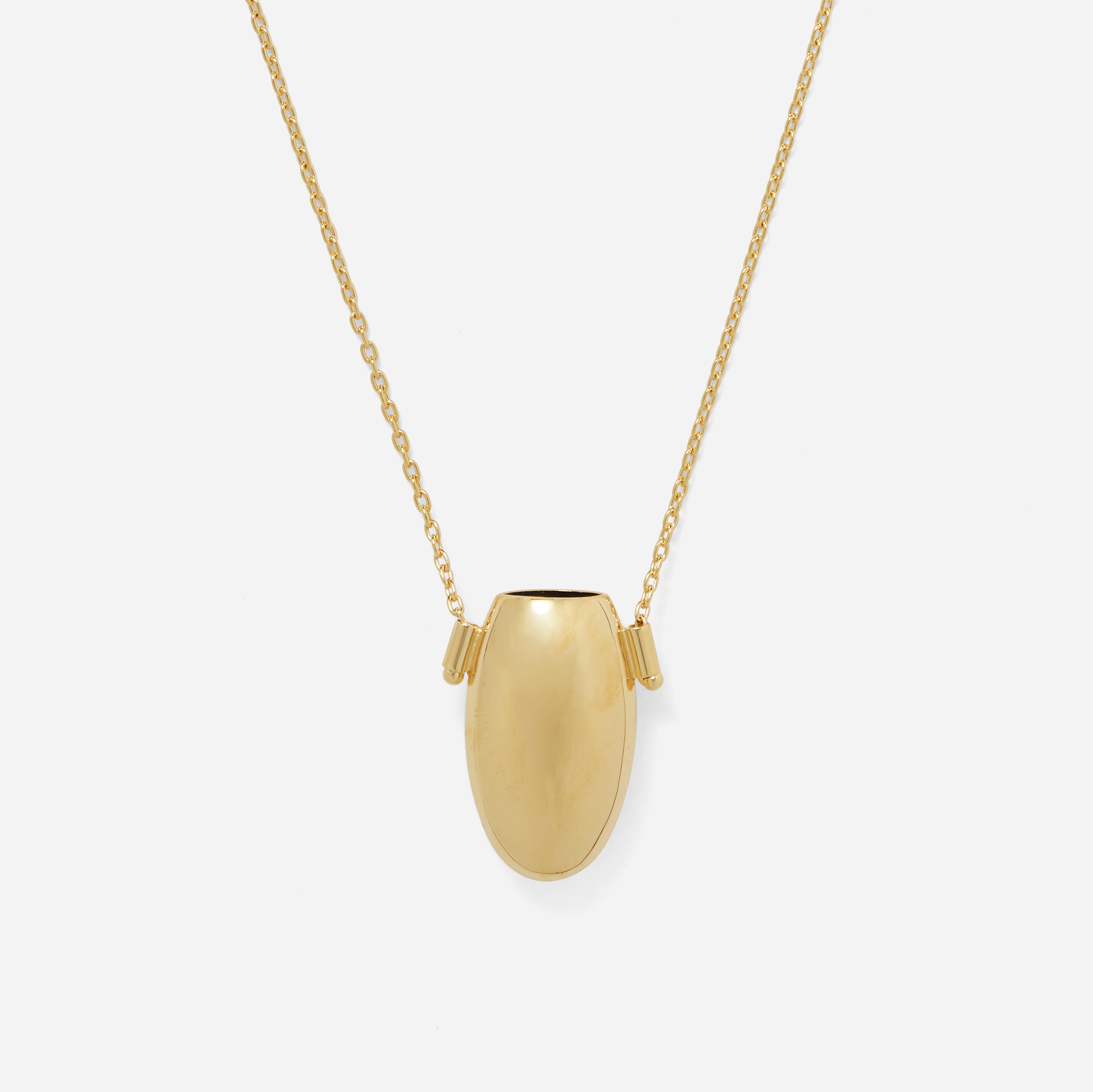 Lady Grey Vessel Necklace. Gold Ikon Pendant Necklace. 