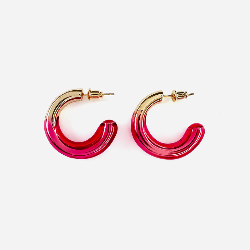 Glazed Hoop Earrings in Gold