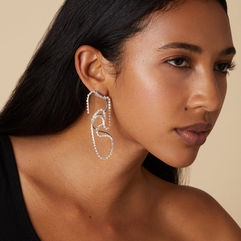 Scribble Earrings in Silver
