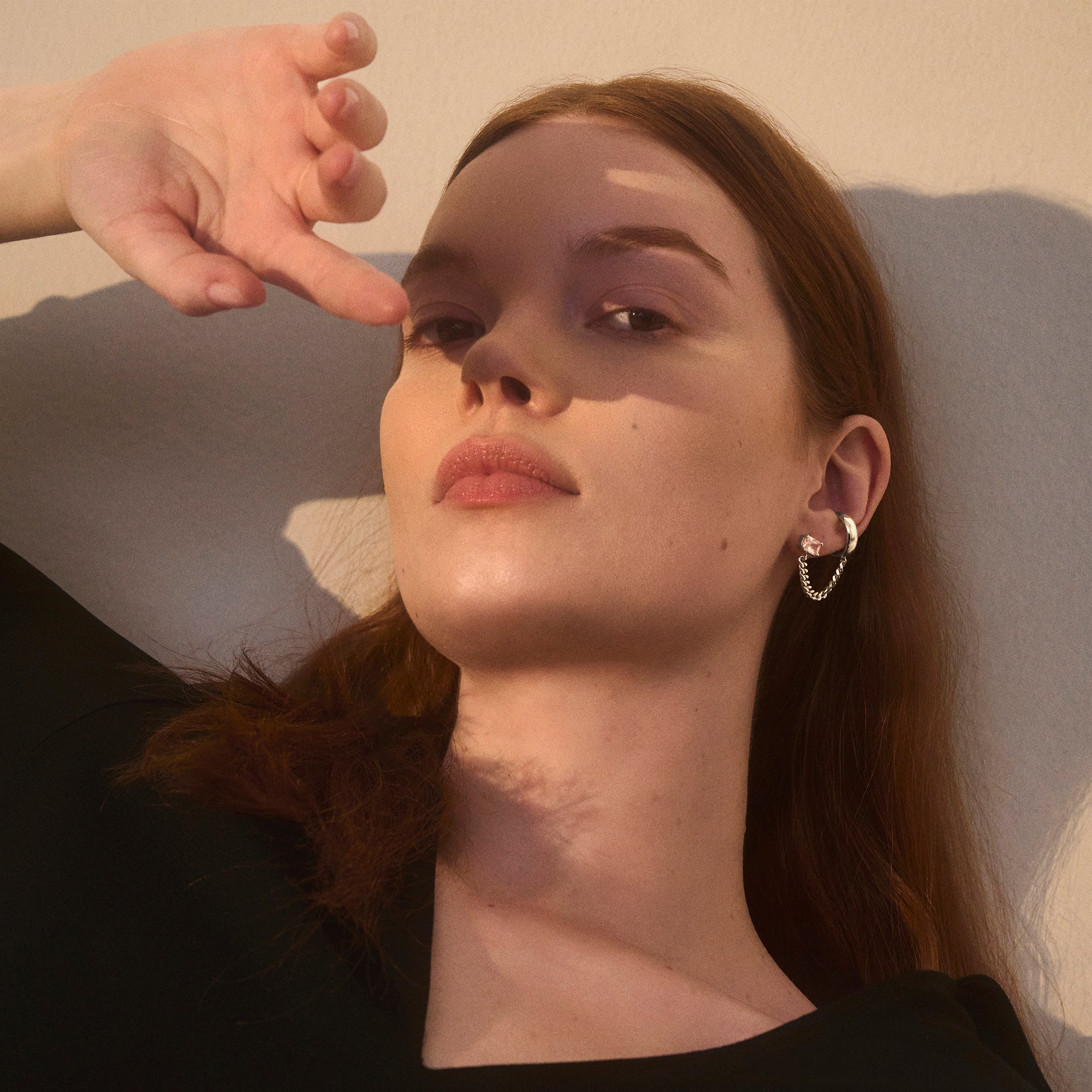 Crystal Tether Earring in Silver