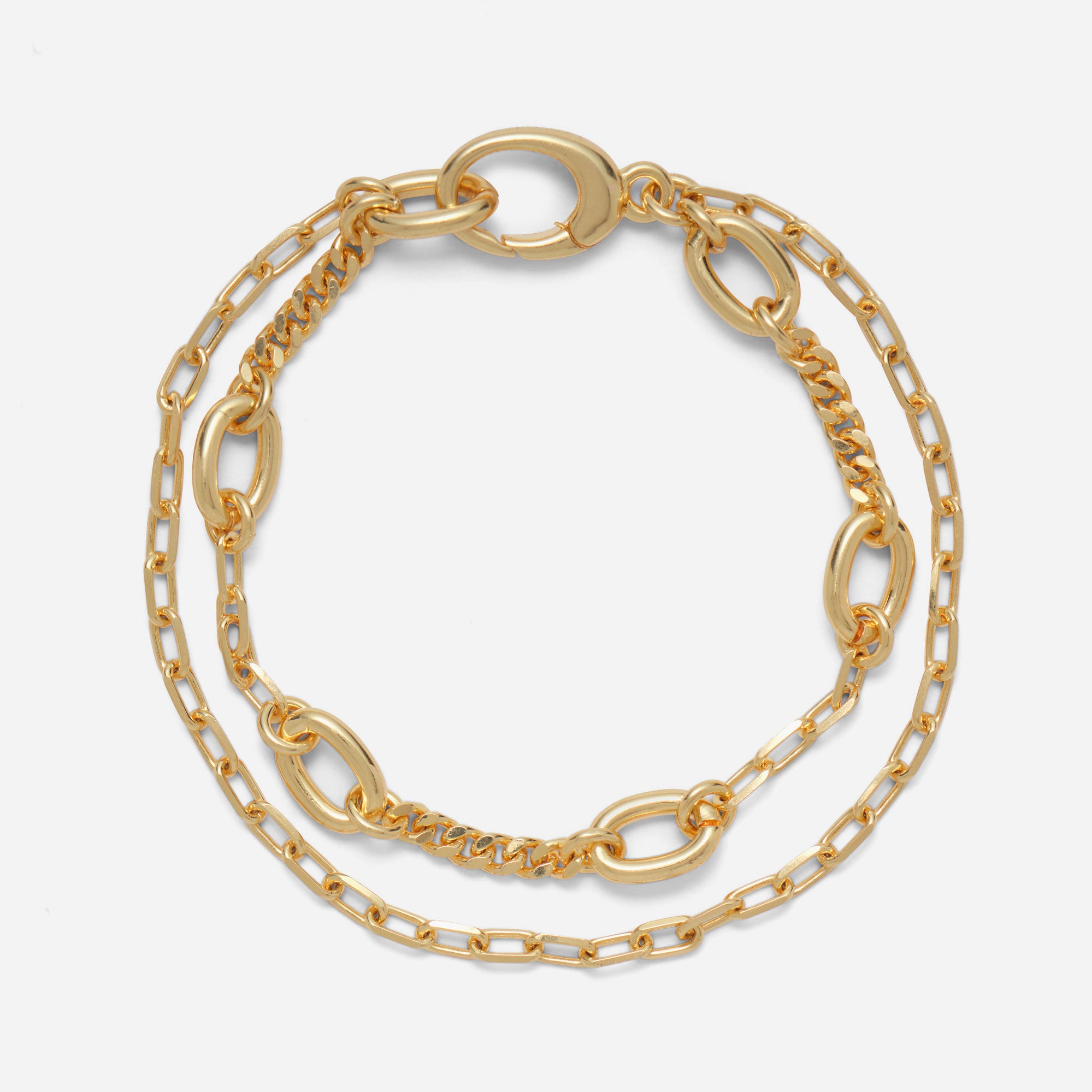 Lady Grey Dual Chain Bracelet in Gold