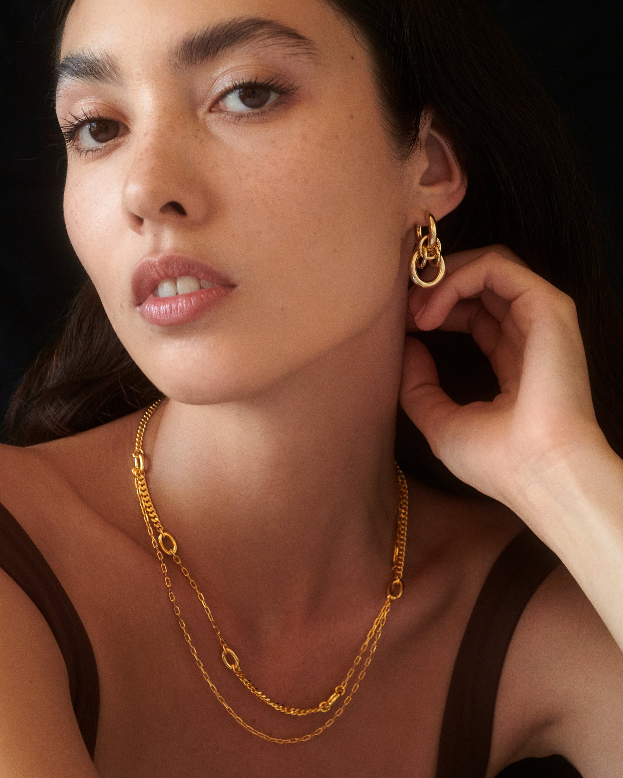 Dual Chain Necklace in Gold