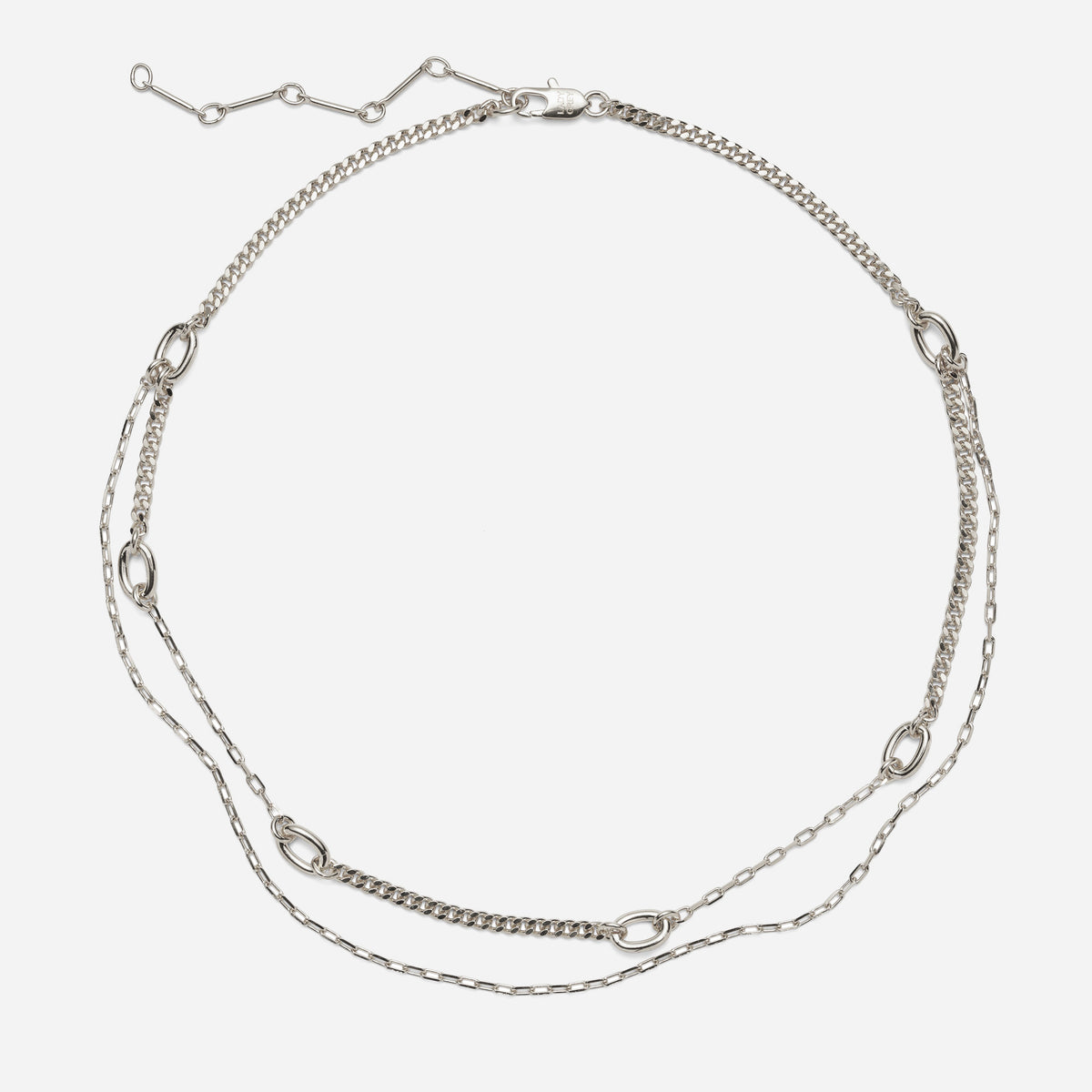 Dual Chain Necklace – Mixed Chain Layered Necklace | Lady Grey Jewelry