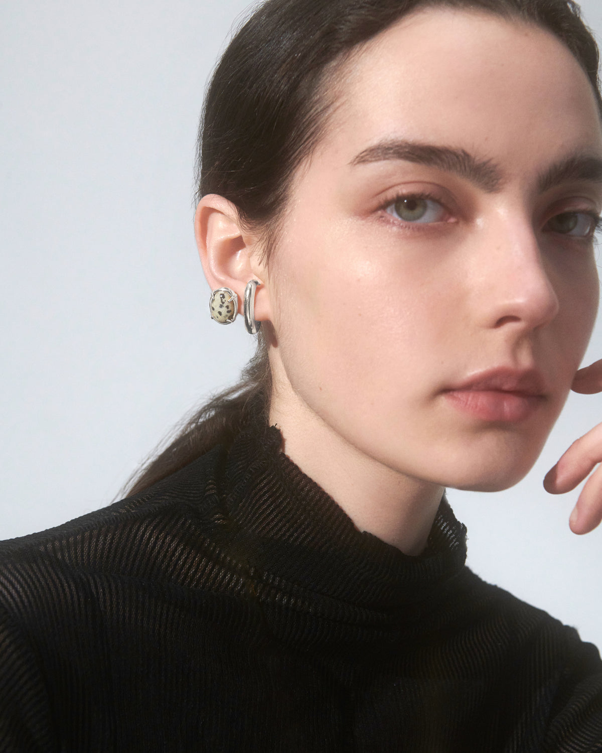 Jasper Earrings in Silver