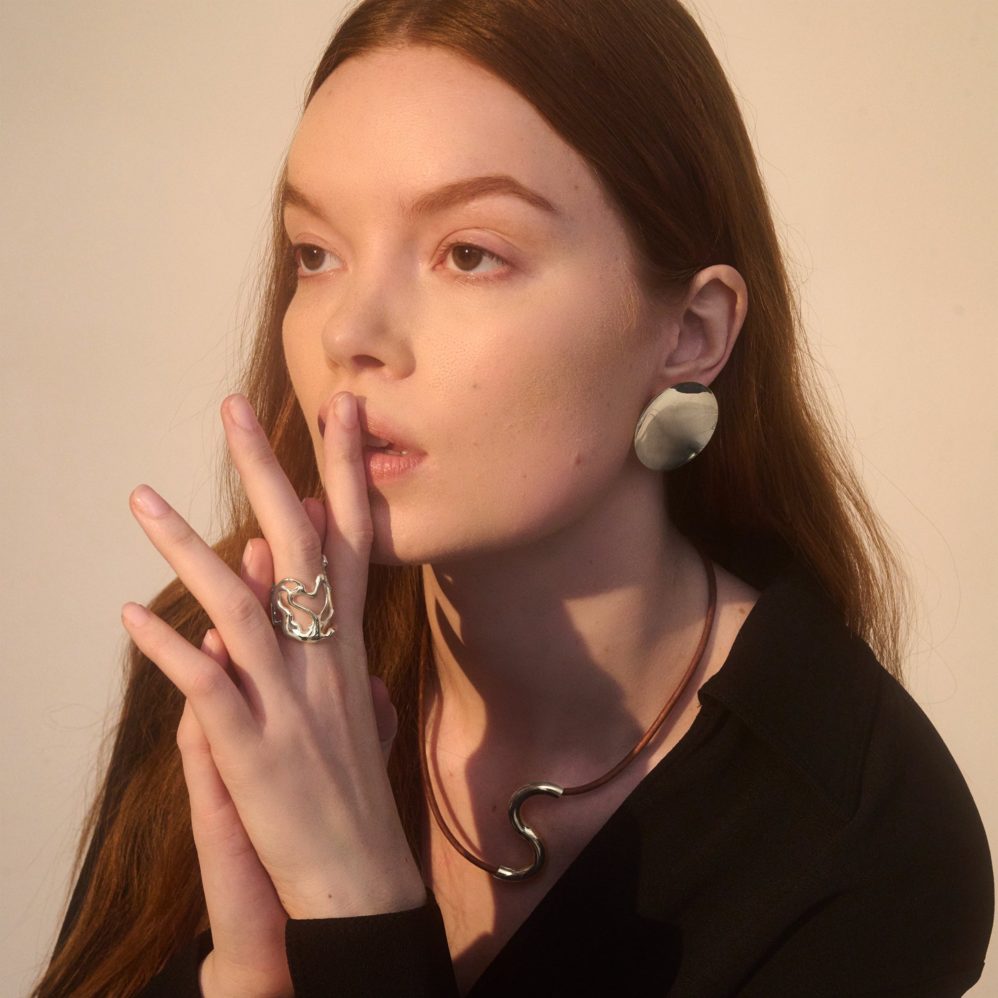 Saucer Earrings in Silver