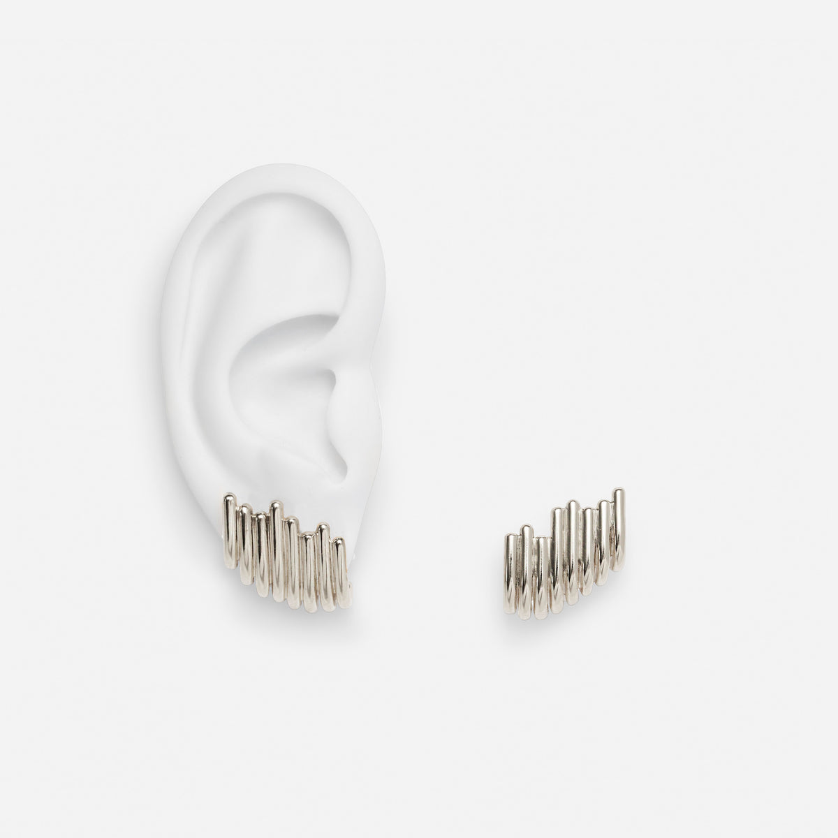Strata Earrings in Silver