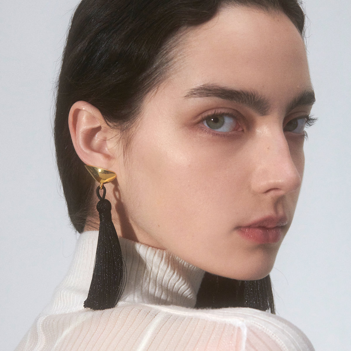 Tassel Lobe Earrings in Gold