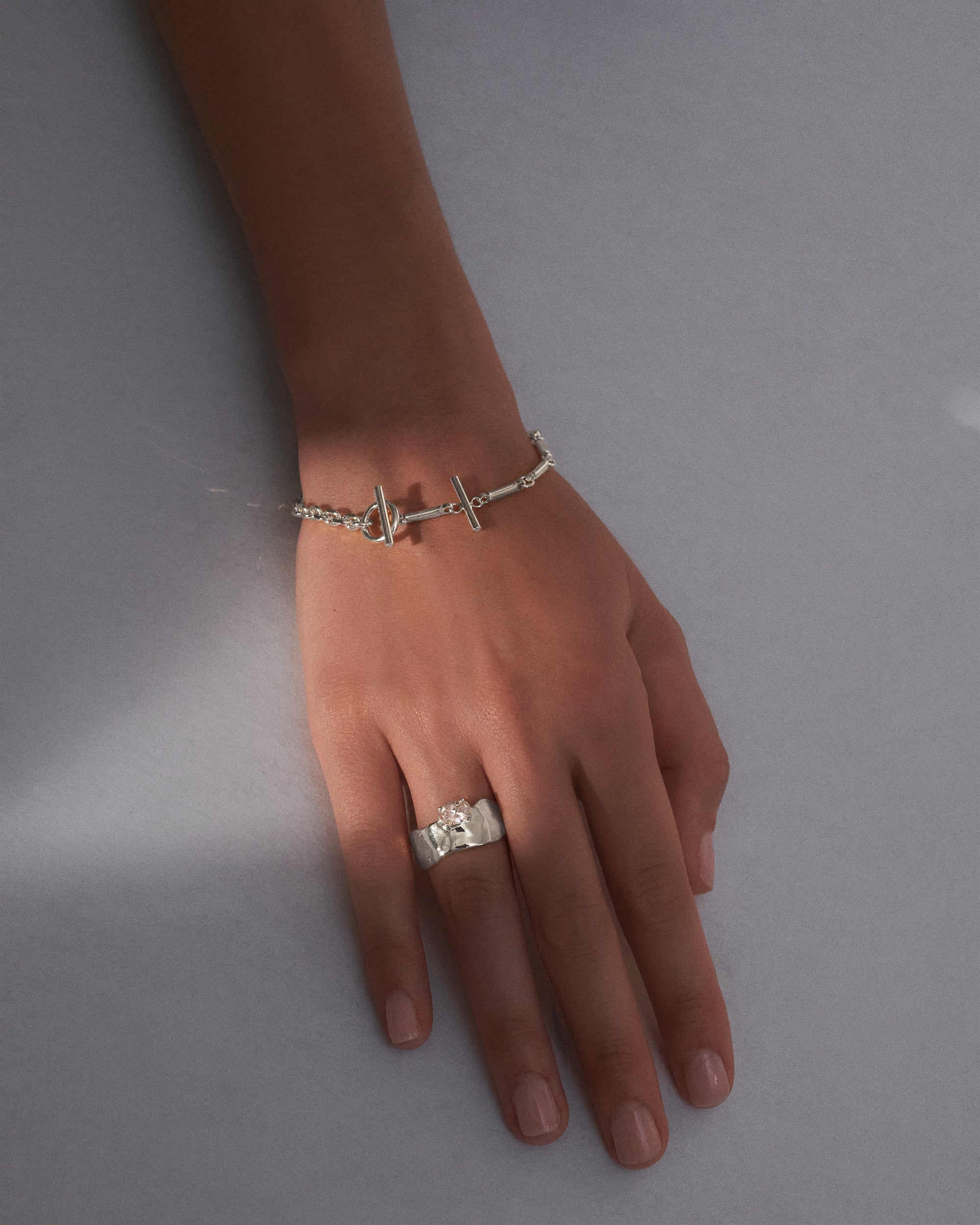 Triplet Toggle Bracelet in Silver