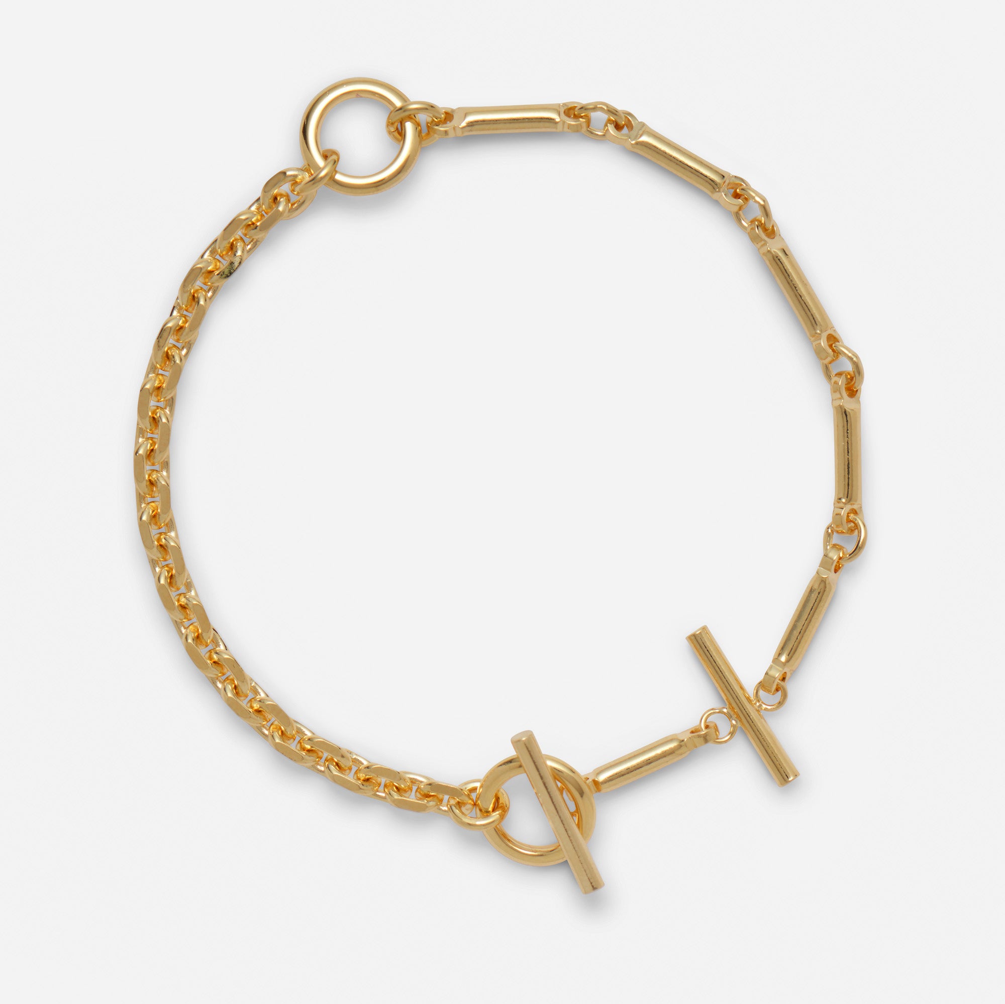 Triplet Toggle Anklet in Gold