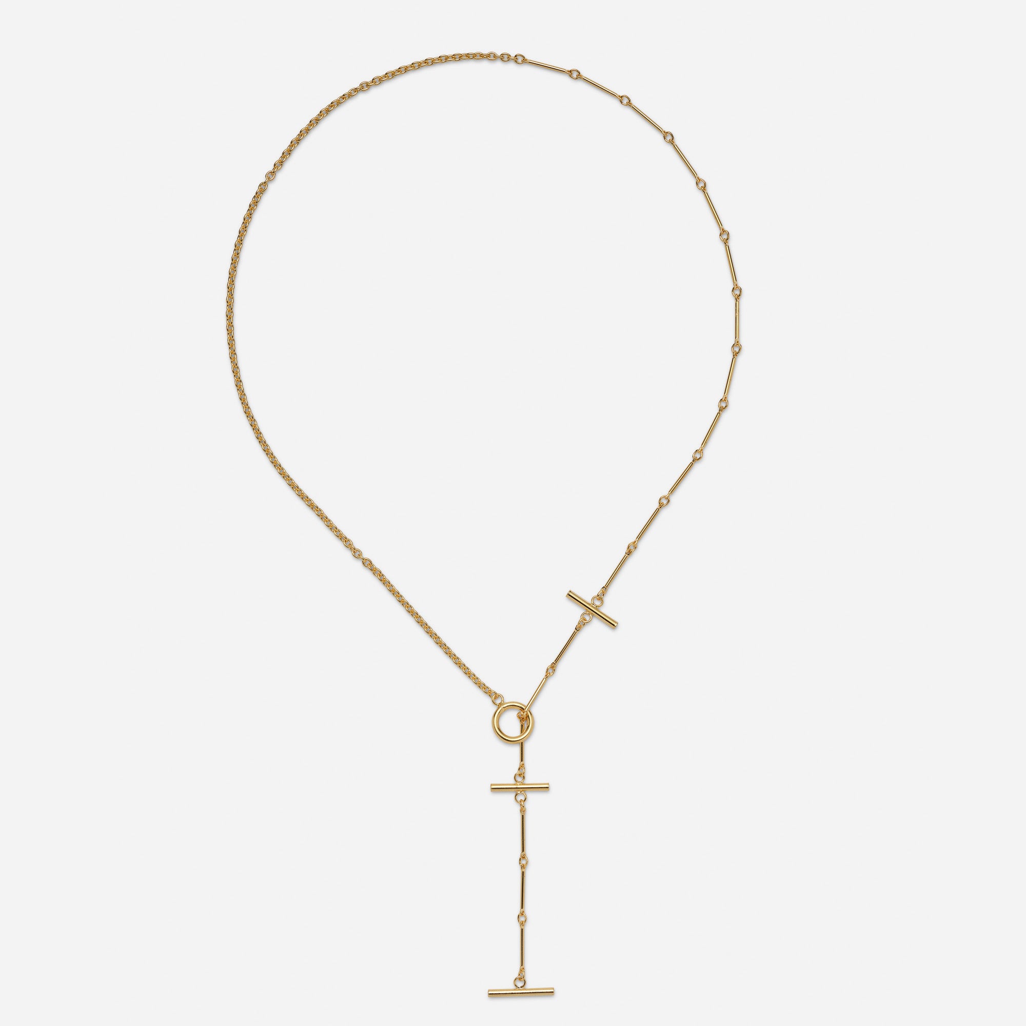 Triplet Toggle Necklace in Gold