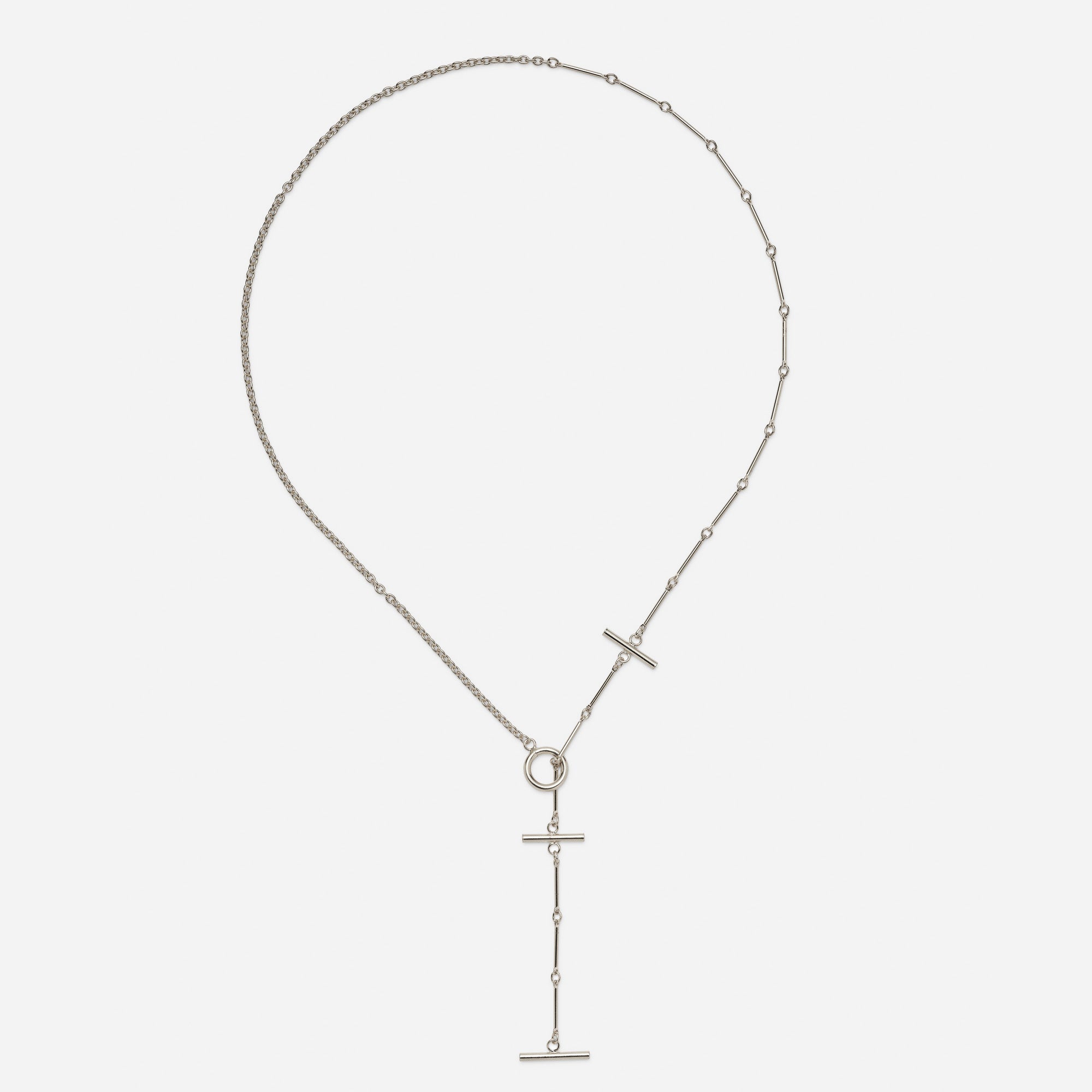 Triplet Toggle Necklace in Silver