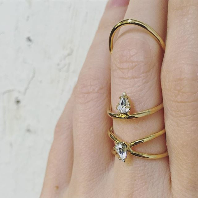 Crystal Aurora Ring in Gold with Swarovski Crystal