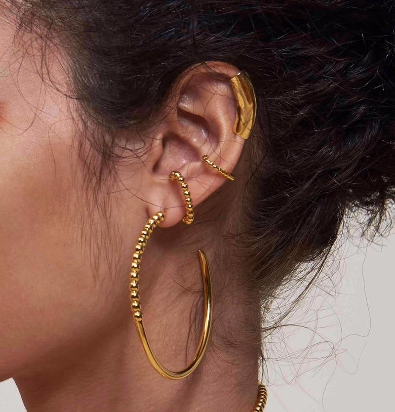 Lady Grey Gold Hoops