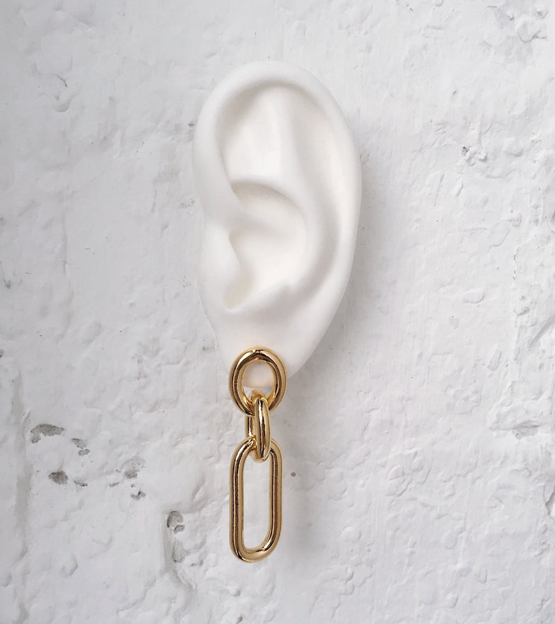 Trés Link Earring in Gold