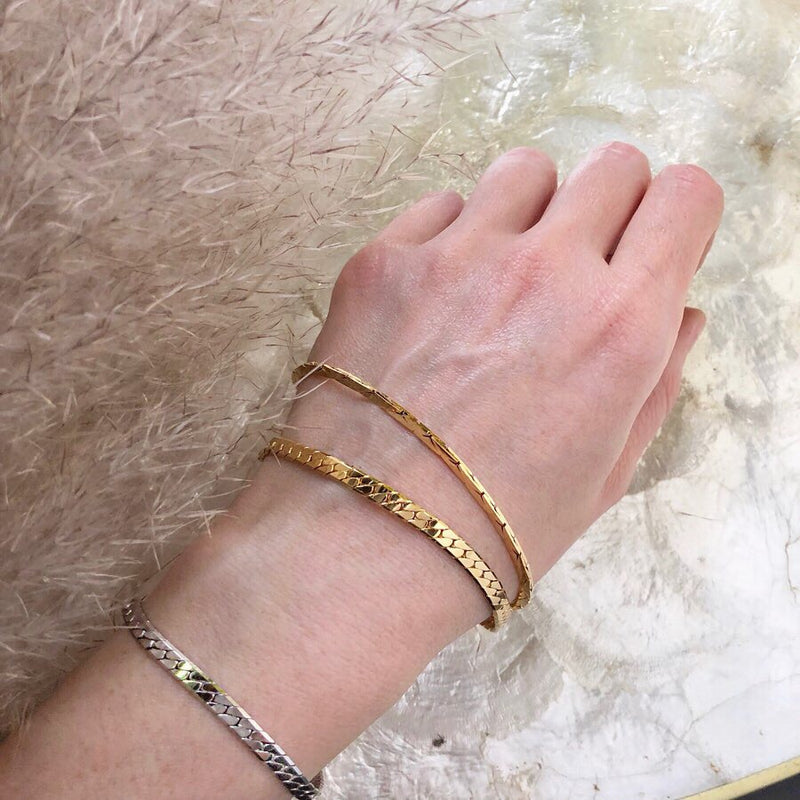 Herringbone Bracelet/Anklet in Gold