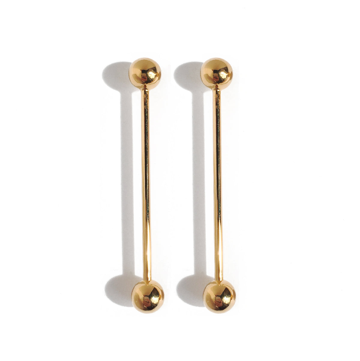 Barbell Earrings in Gold