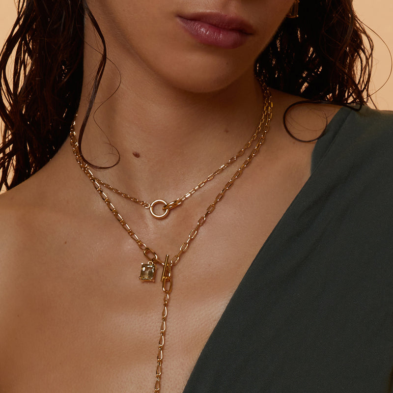 Lady Grey Rein Necklace with Amethyst in Gold