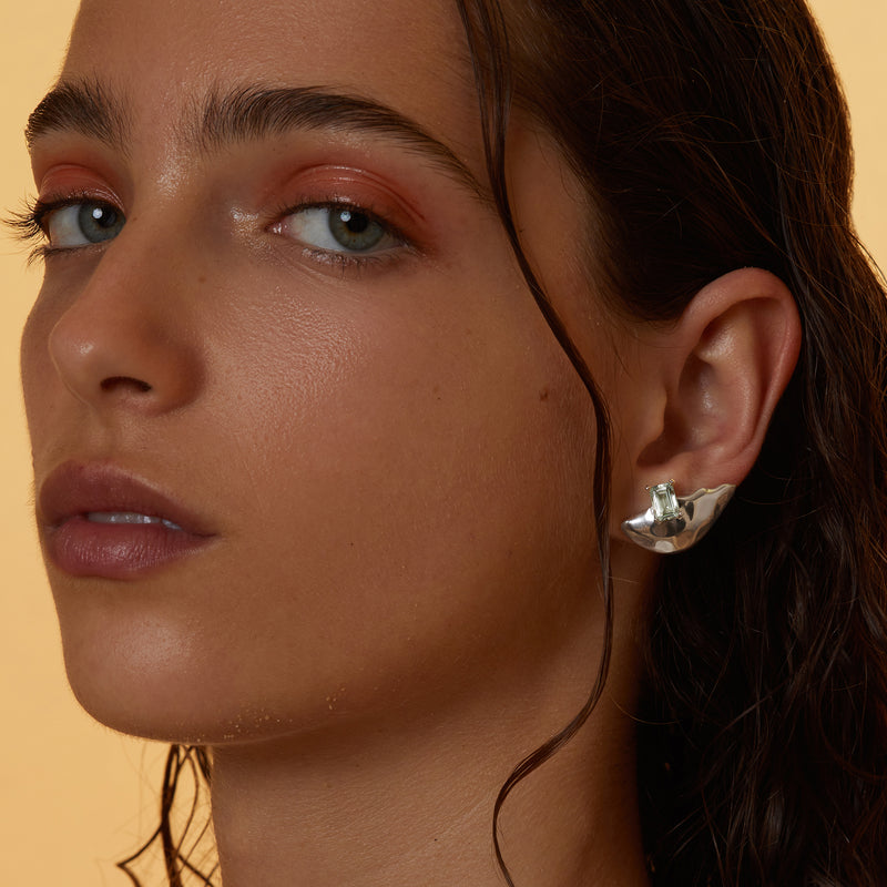 Wade Lobe Earring in Silver