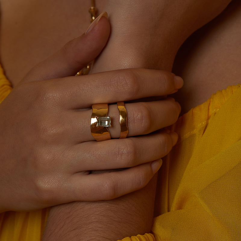 Wade Ring with Amethyst in Gold