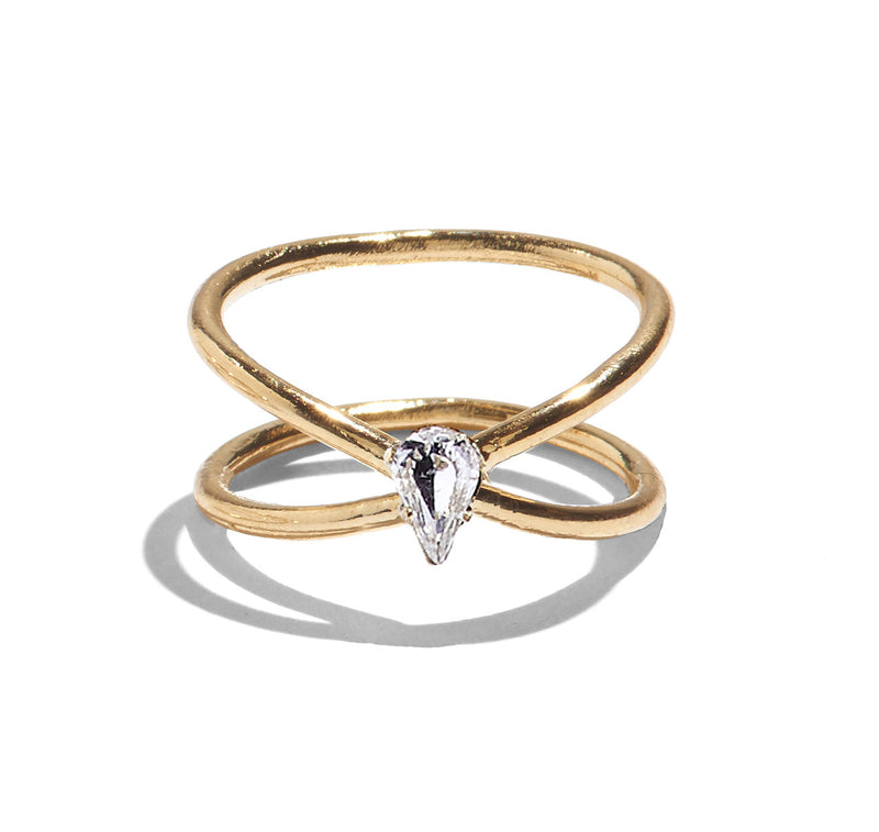 Crystal Aurora Ring in Gold with Swarovski Crystal