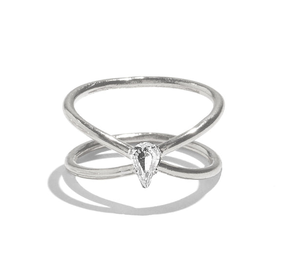 Crystal Aurora Ring in Silver with Swarovski Crystal