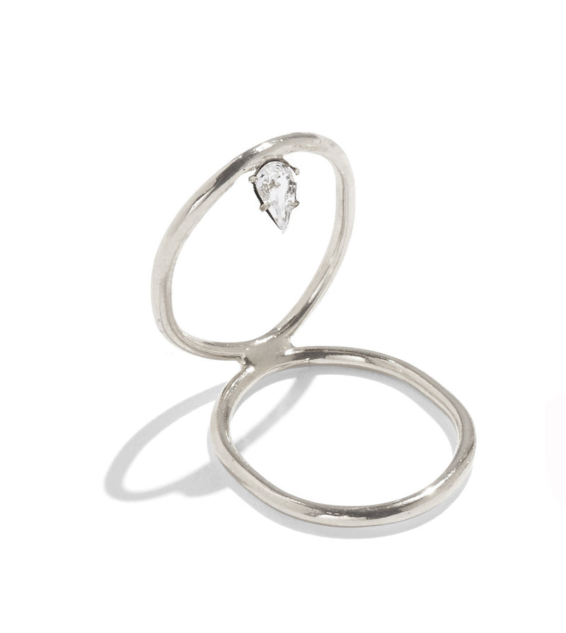 Crystal Infinity Ring in Silver with Swarovski Crystal