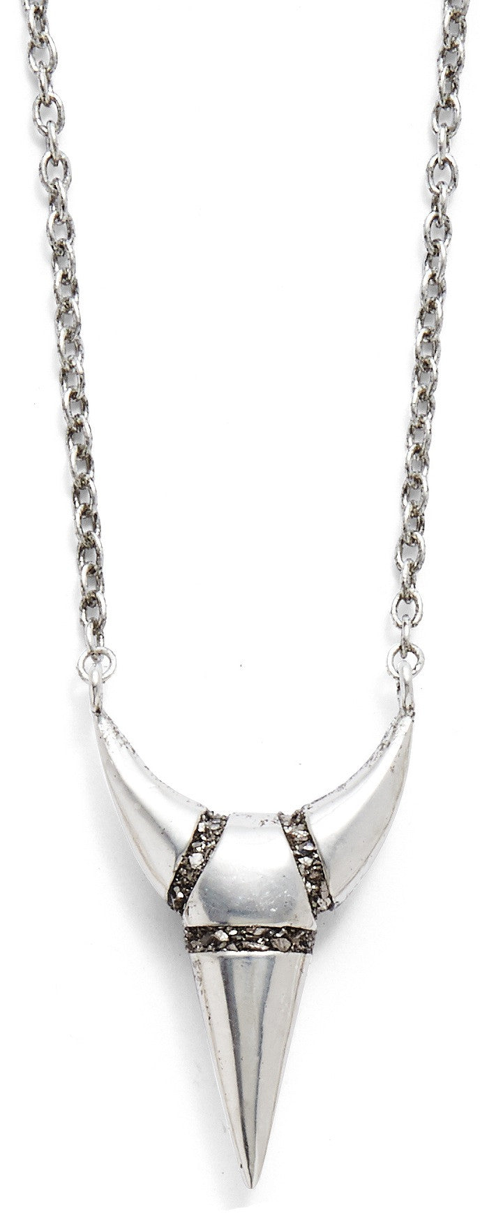 Contra Necklace Silver Crushed Bismuth