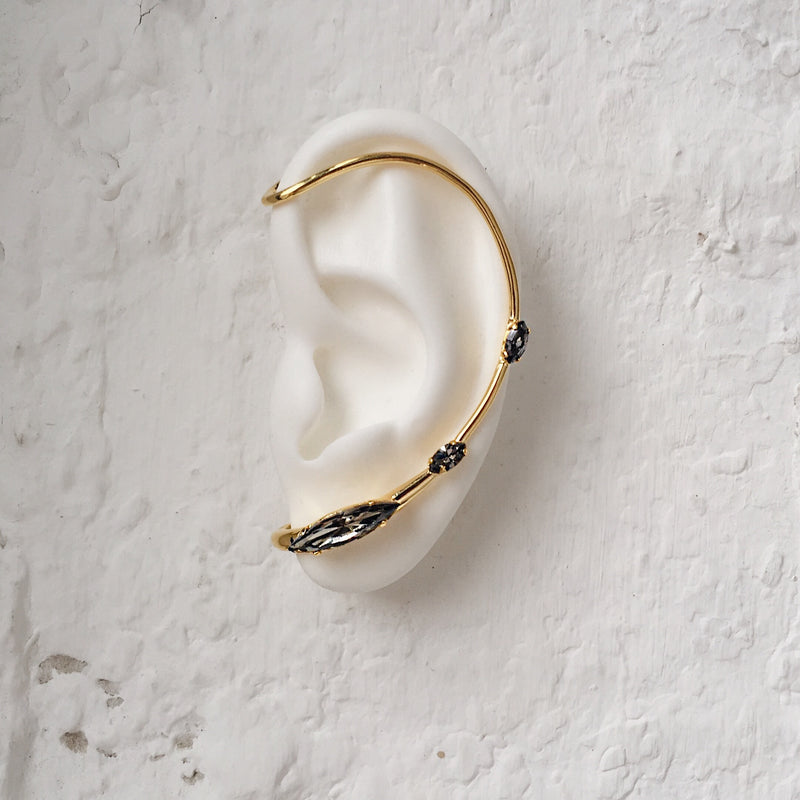 Crystal Trace Ear Cuff in Gold