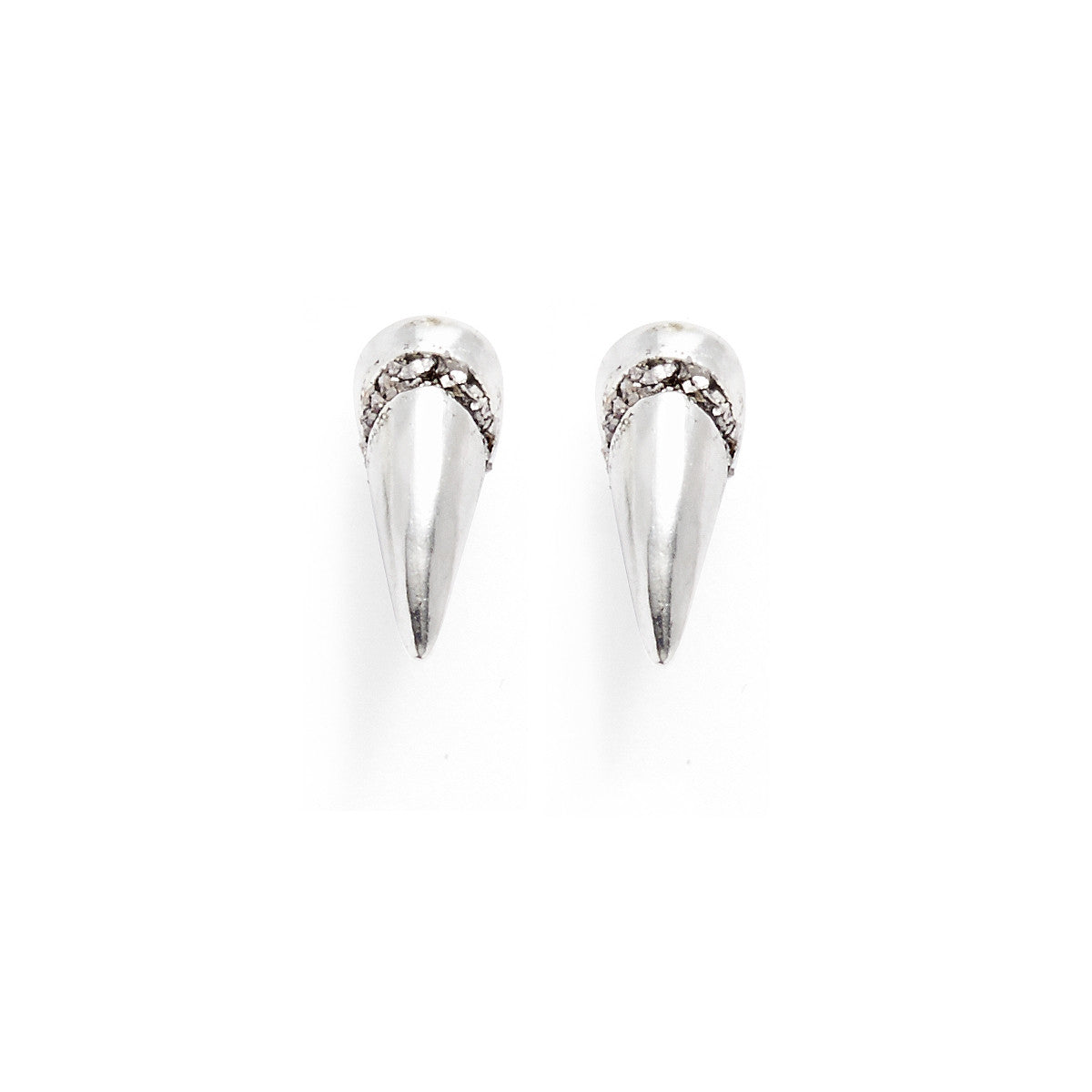 Fang Earrings Silver Bismuth