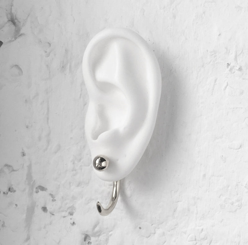 Ballpoint Ear Jacket in Silver