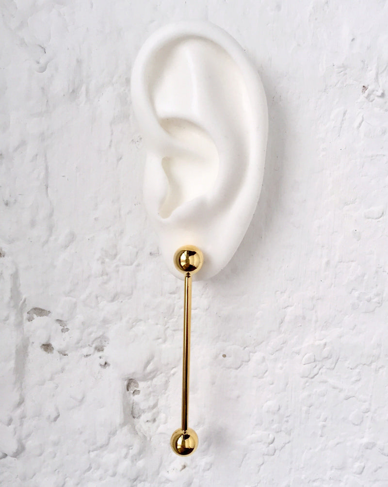 Barbell Earrings in Gold