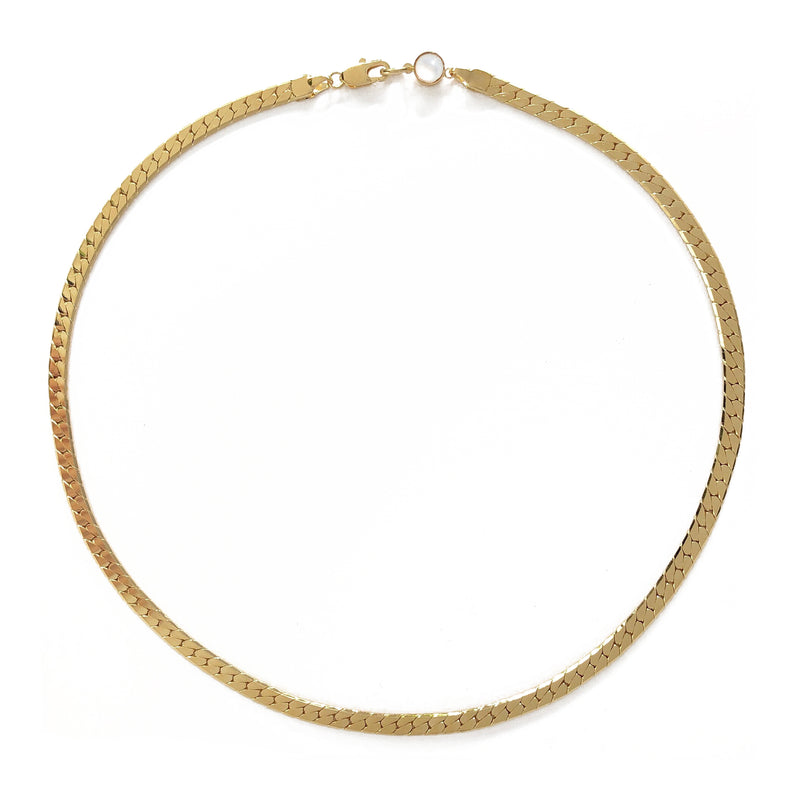 Herringbone Necklace in Gold