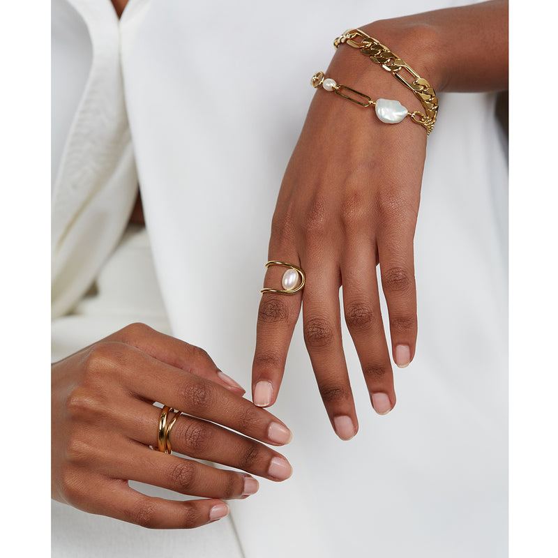 Pearl Collage Bracelet in Gold
