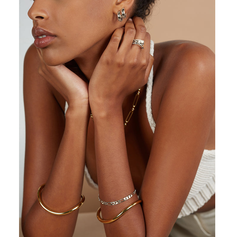 Pearl Figaro Bracelet in Silver