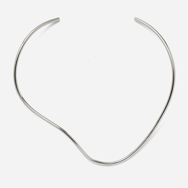 Lady Grey Curve Collar in Silver