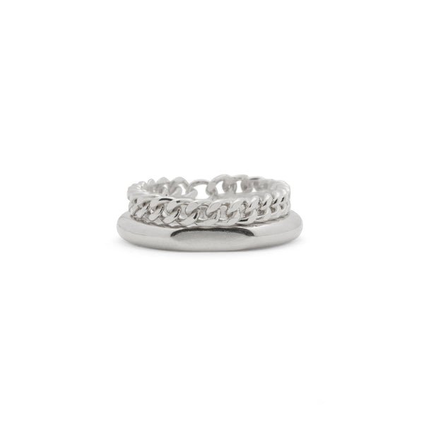 Chain Signet Ring in Silver