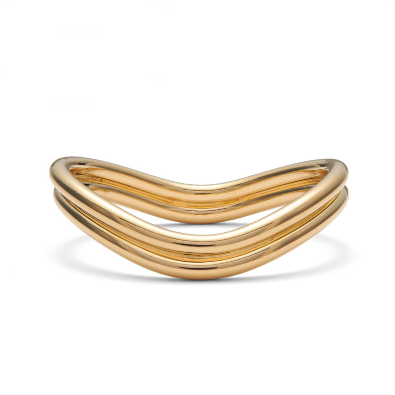 Double Wave Bangle in Gold