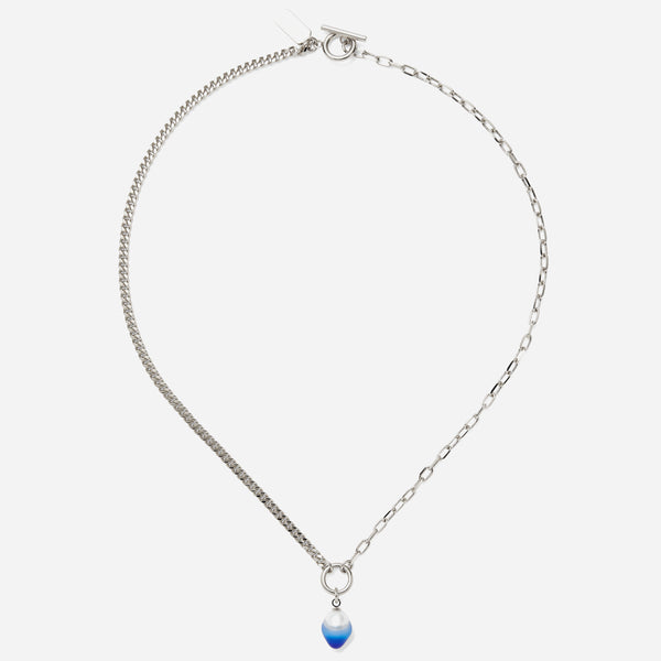 Lady Grey Glaze Duo Necklace in Silver