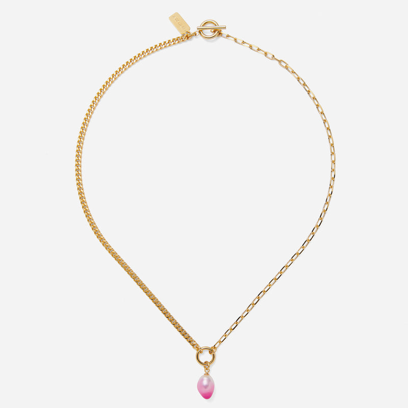 Lady Grey Glaze Duo Necklace in Gold