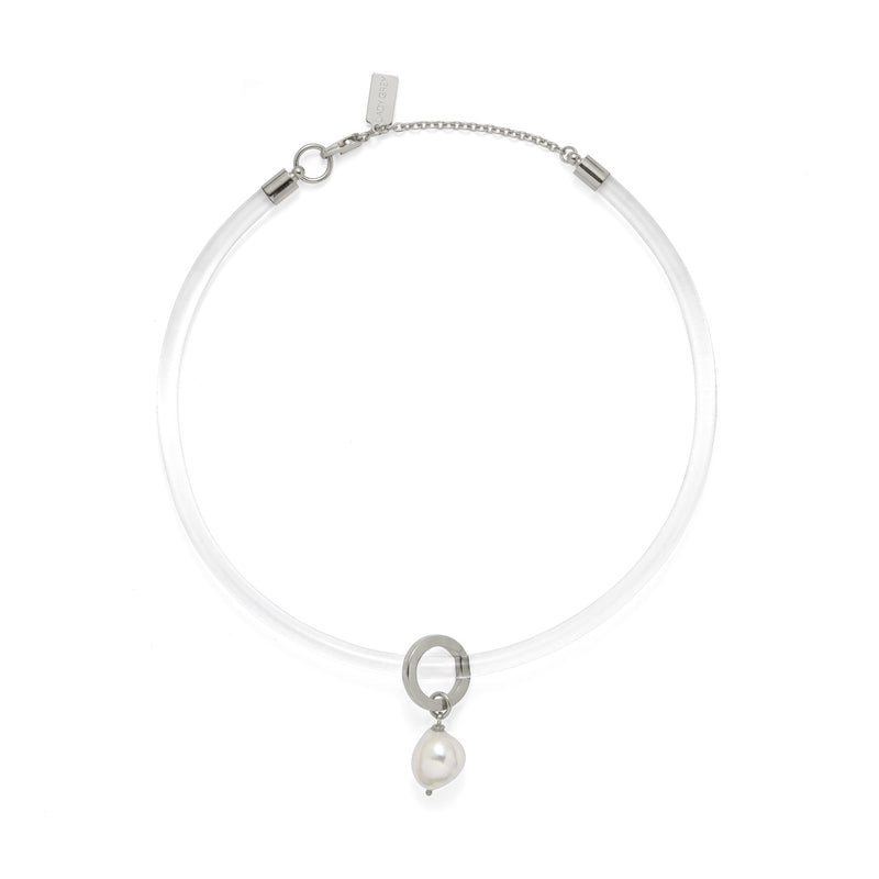 Lady Grey Jewelry Drift Collar in Rhodium