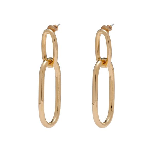 Ovoid Link Earring in Gold