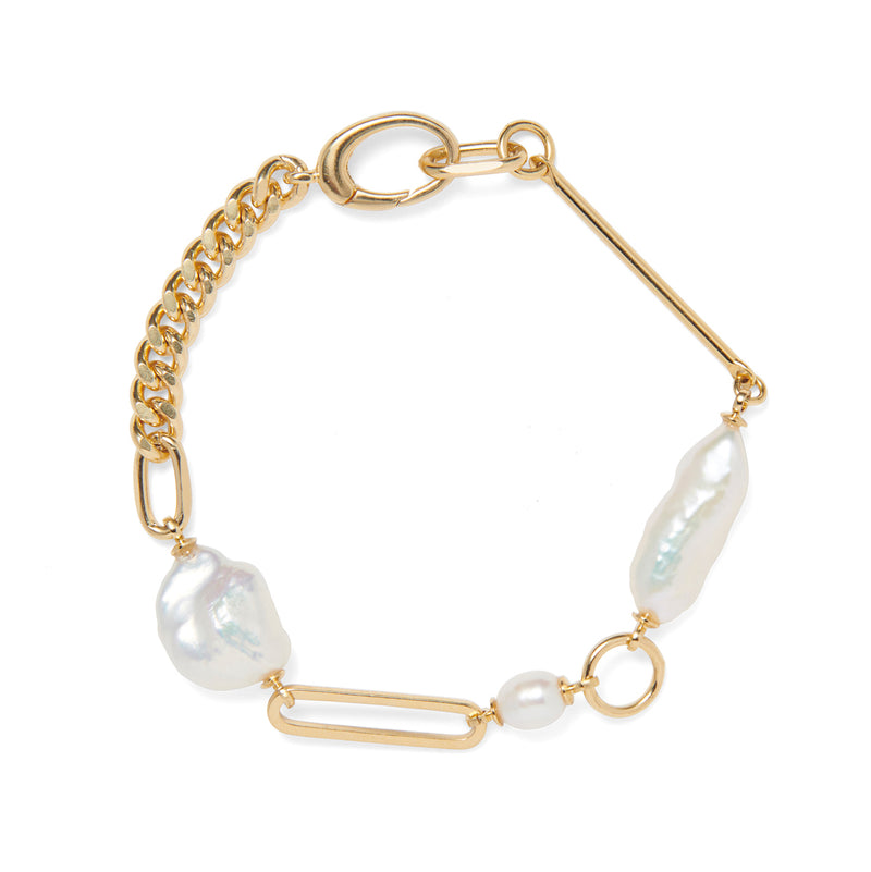 Pearl Collage Bracelet in Gold