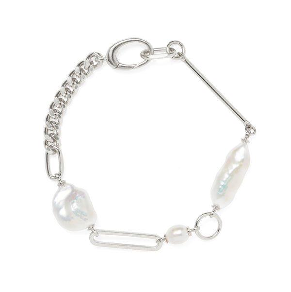 Pearl Collage Bracelet in Silver