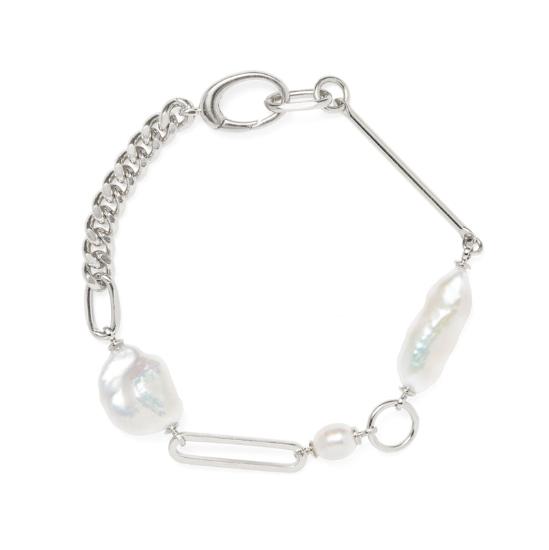 Pearl Collage Bracelet in Silver