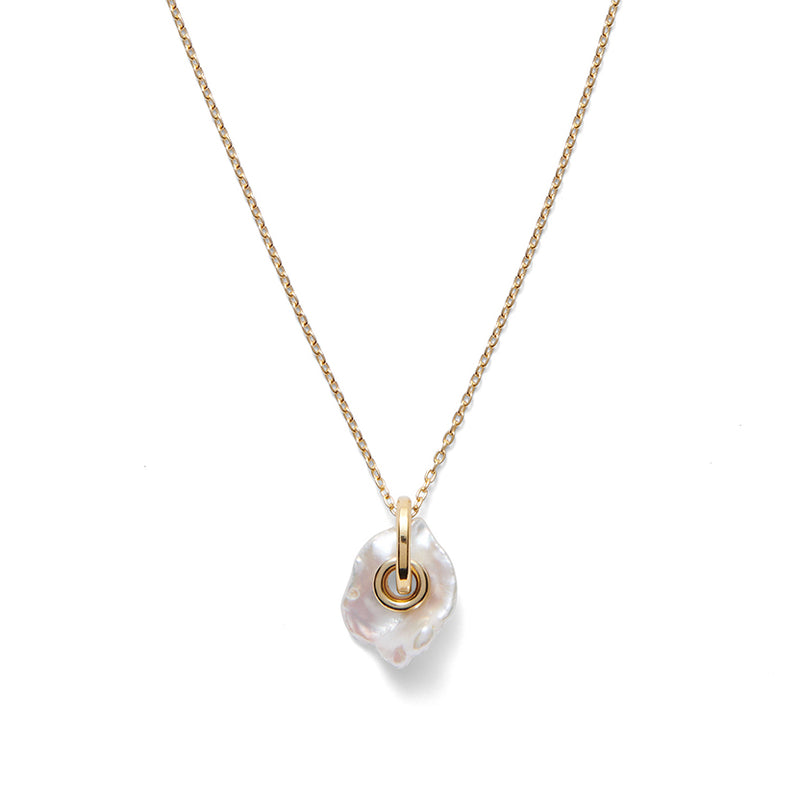 Lady Grey Pearl Eyelet Necklace Gold