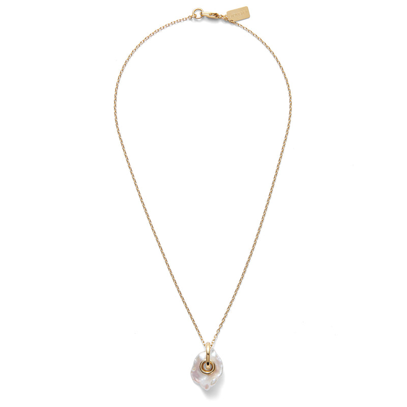 Lady Grey Pearl Eyelet Necklace Gold